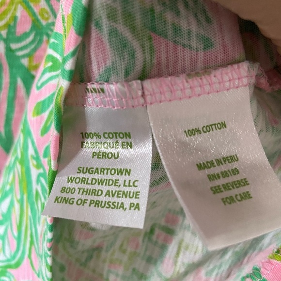 Lilly Pulitzer Mandevilla Baby Find and Flippers 100% cotton tee size XS… - Picture 2 of 4